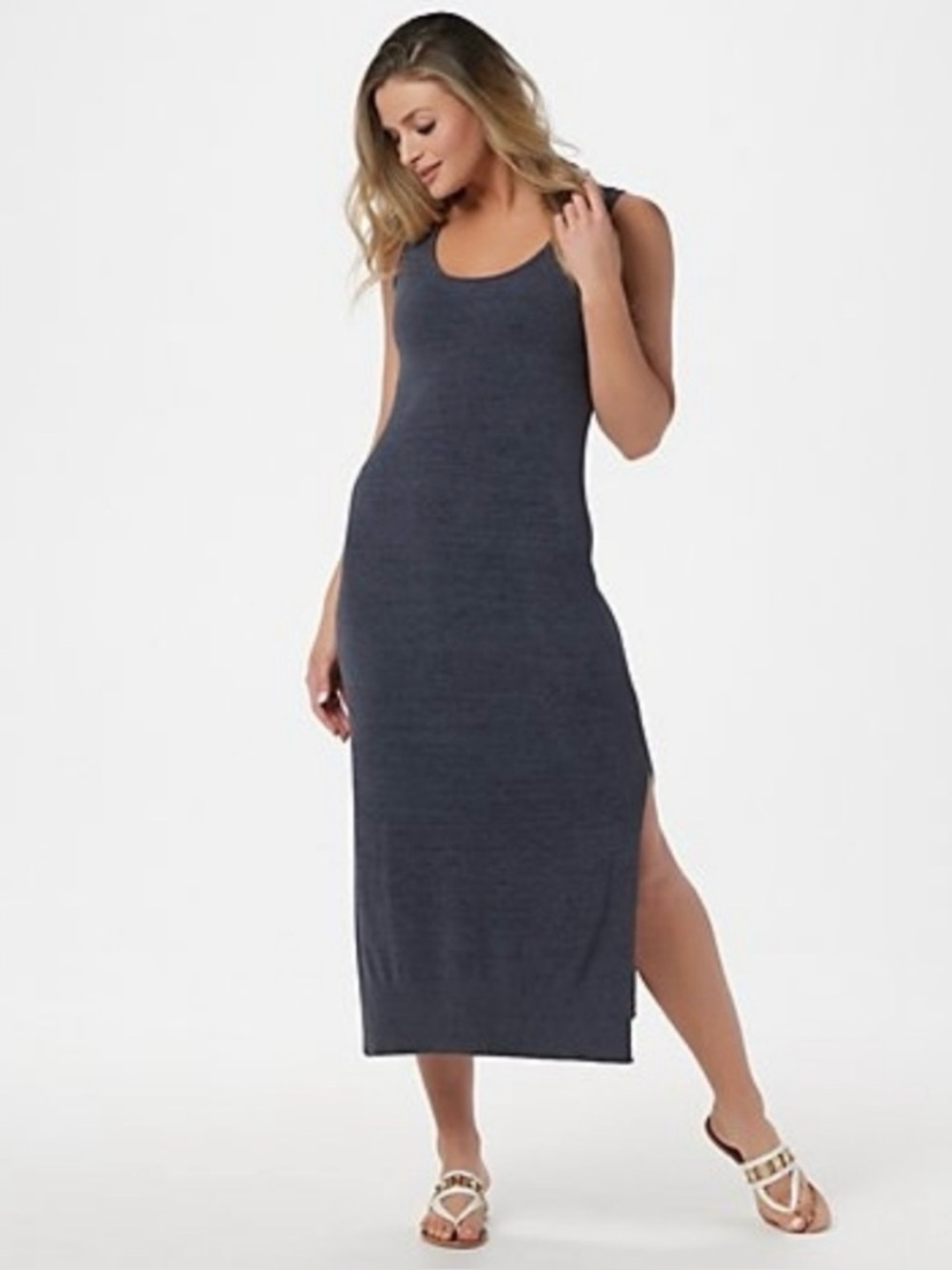 Barefoot Dreams cozy chic ultra lite blue tank dress